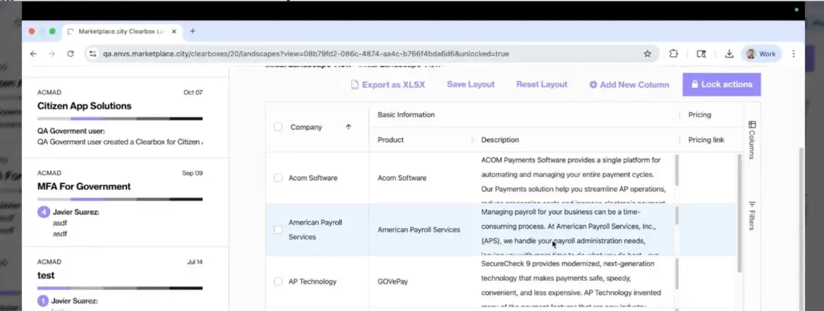 custom columns on table